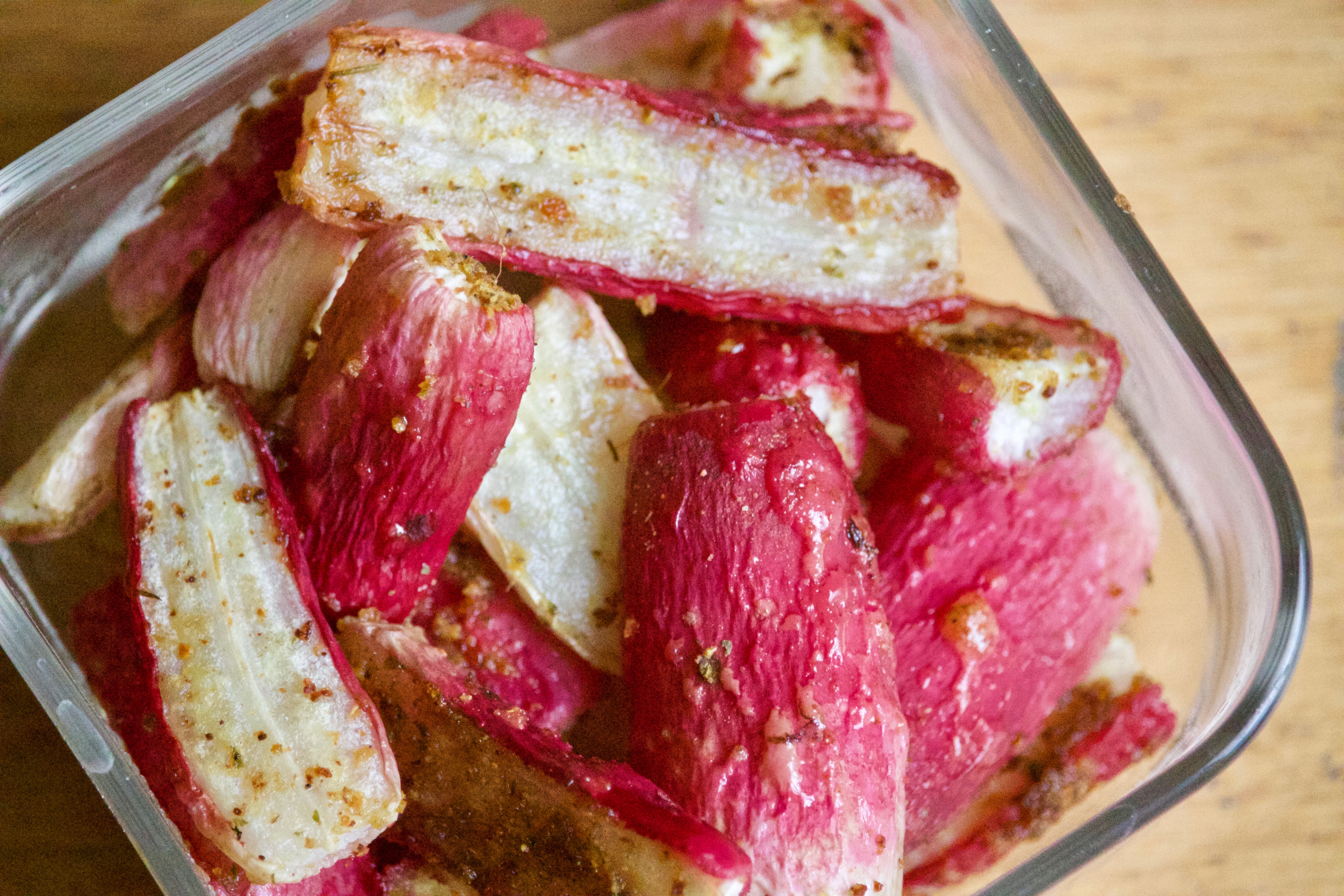 Lemon Garlic Roasted Radishes