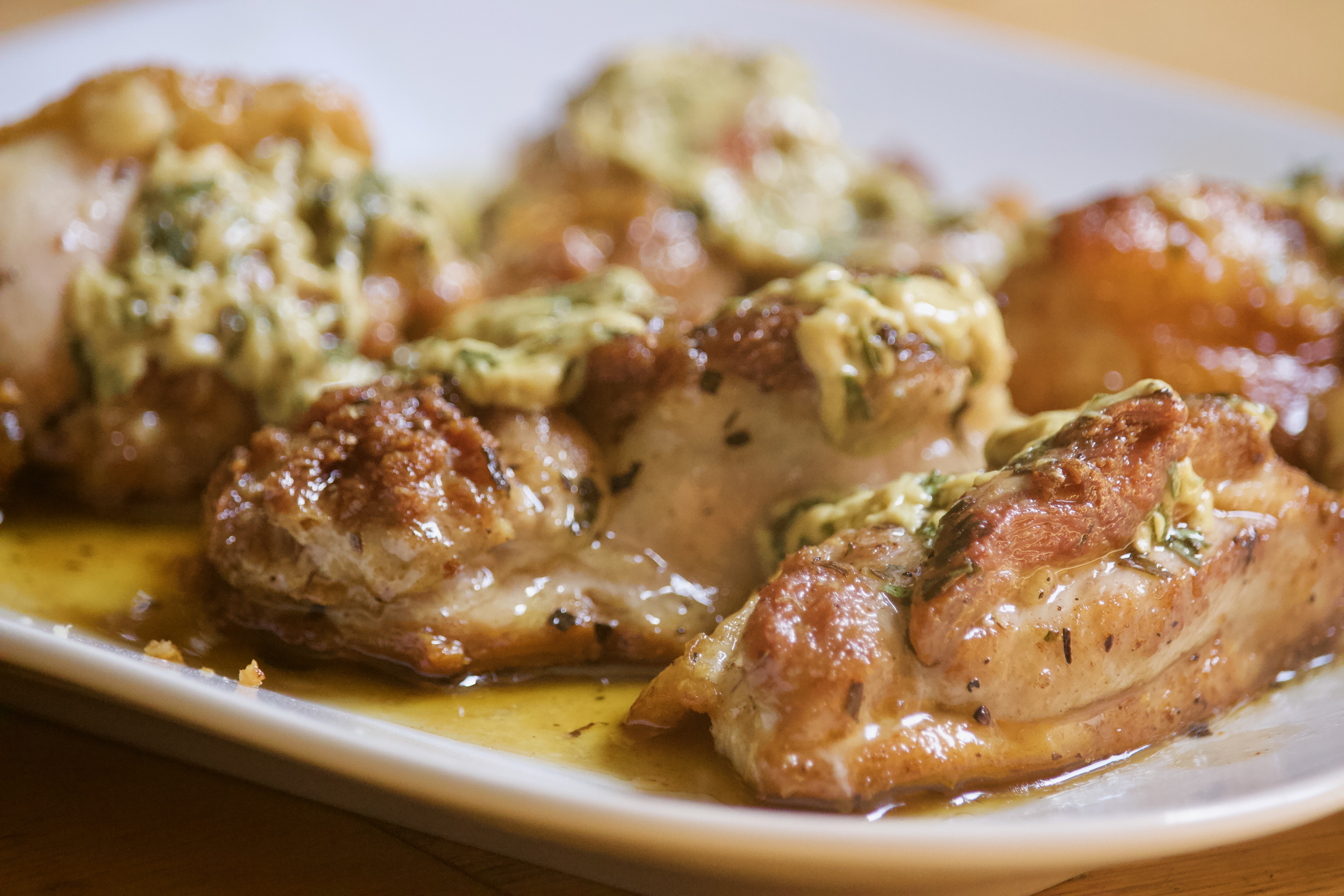 Crispy Dijon Tarragon Chicken Thighs